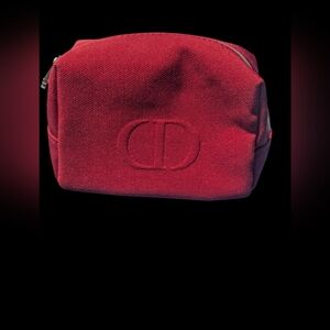 Christian Dior Red Zippered Make-Up Bag